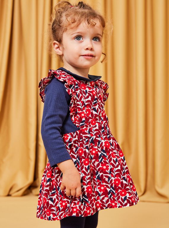 Vestido-camisola em veludo com estampado florido DAOLIVE / 22H1BFX1CHS001