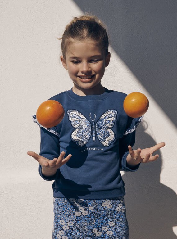 Sweat azul com motivo de borboleta bordado LESWETTE / 24H2PFJ1SWEC233