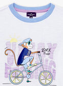 T-shirt branca e azul de manga curta LABAGE / 24H3PGI3TMC000
