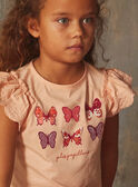T-shirt cor-de-rosa com borboletas KROPEPETTE / 24E2PFE2TMCE403
