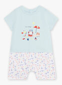Babygro turquesa bebé menino CEIBRAHIM / 22E5BG52GRE203