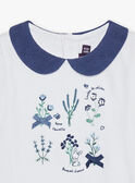 Body-T-shirt com bordados de flores FANELLY / 23E1BFN1BOD001