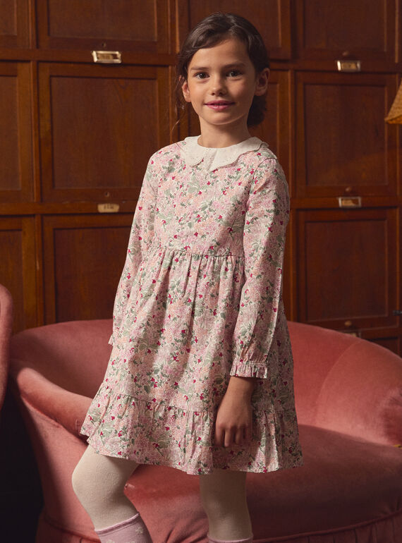 Vestido floral com gola Claudine  LADEDETTE / 24H2PFQ1ROB001