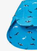 Chapéu anti-UV+50 azul estampado orcas, tubarões e baleias KLURAGE / 24E4PGG1CHA216