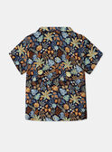 Camisa azul-marinho com estampado de animais marinhos e folhas multicores KAYAEL / 24E1BGS1CHM070