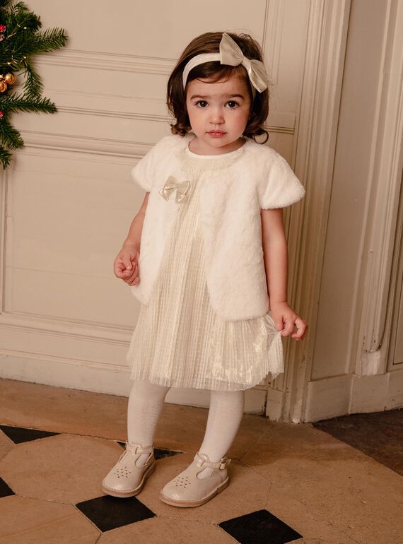 Vestido plissado em tule DAVOLIE / 22H1BF62ROB005