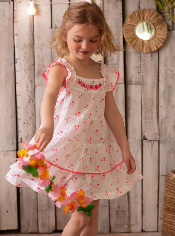 Vestido branco com estampado palmeiras ZYPANETTE / 21E2PFU2ROB000