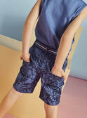 Bermudas azul-marinho estampado de folhagem menino 22E3PGT3BER070