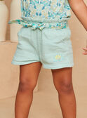 Shorts com Cinto Estampado Turquesa KAURSULE / 24E1BFR1SHO204