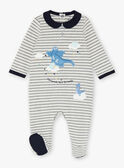 Babygro cinzento e azul-marinho bebé menino VELANCELEX / 20H5BG39GREJ920