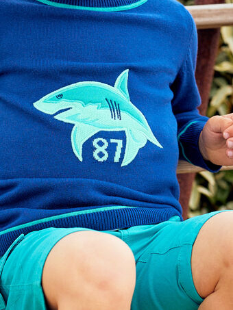 Camisola azul com padrão tubarão menino COMIDAGE / 22E3PGN1PULC231