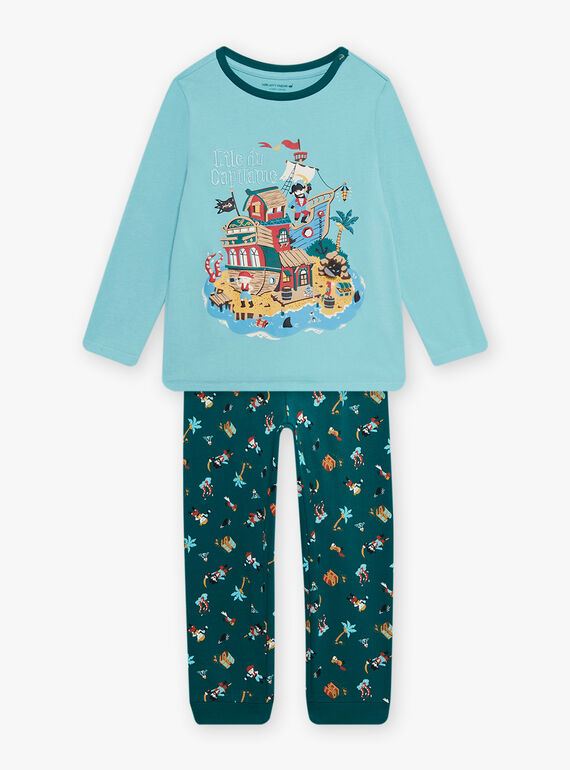 Conjunto pijama azul com padrão pirata menino CAPIRAGE / 22E5PG45PYJC215