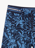 Bermudas azul-marinho estampado de folhagem menino 22E3PGT3BER070
