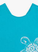 Camisola de alças azul-turquesa com padrão tartaruga menina CAUJERETTE  2 / 22E2PFT1DEB202