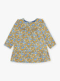 Vestido com folhos azul marinho com estampado florido FABETTY / 23E1BF81ROB070