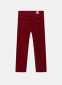 Calças de veludo vermelho LAROVAGE / 24H3PGR2PAN501