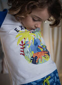 Pijama cru e azul com padrão de selva menino CAJAGE / 22E5PG54PYJ001