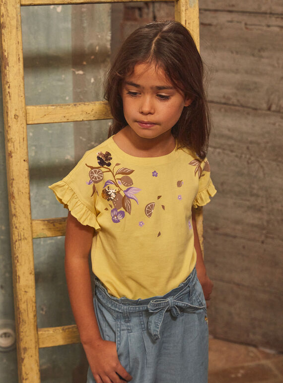 T-shirt amarela com flores KOUETTE / 24E2PFD1TMCB104