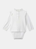 Blusa-body com folhos de cor crua LACOLINE / 24H1BFJ1BOD001