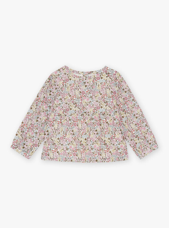 Camisa em popelina com estampado florido bebé menina CADORY / 22E1BFB1CHED315