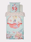 Conjunto de cama azul turquesa e rosa padrão sereia TIPARURSIR / 20EZEN71PLC213