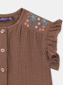 Blusa fluida castanho-chocolate com bordados KAIMI / 24E1BFC1CHE815