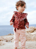 Calças em twill nude e cinto com estampado florido menina CABATA / 22E1BF71PAND319