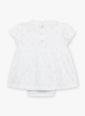 Vestido e gorro de recém-nascido branco com estampado de flores FOLINA / 23E0CFT1ROB000