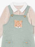 Conjunto body, jardineiras e meias caqui e avelã LOIC / 24H0CG12ENS604