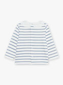 T-shirt estilo marinheiro cru e azul-marinho FABULEUSE / 23E1BF81TEE001