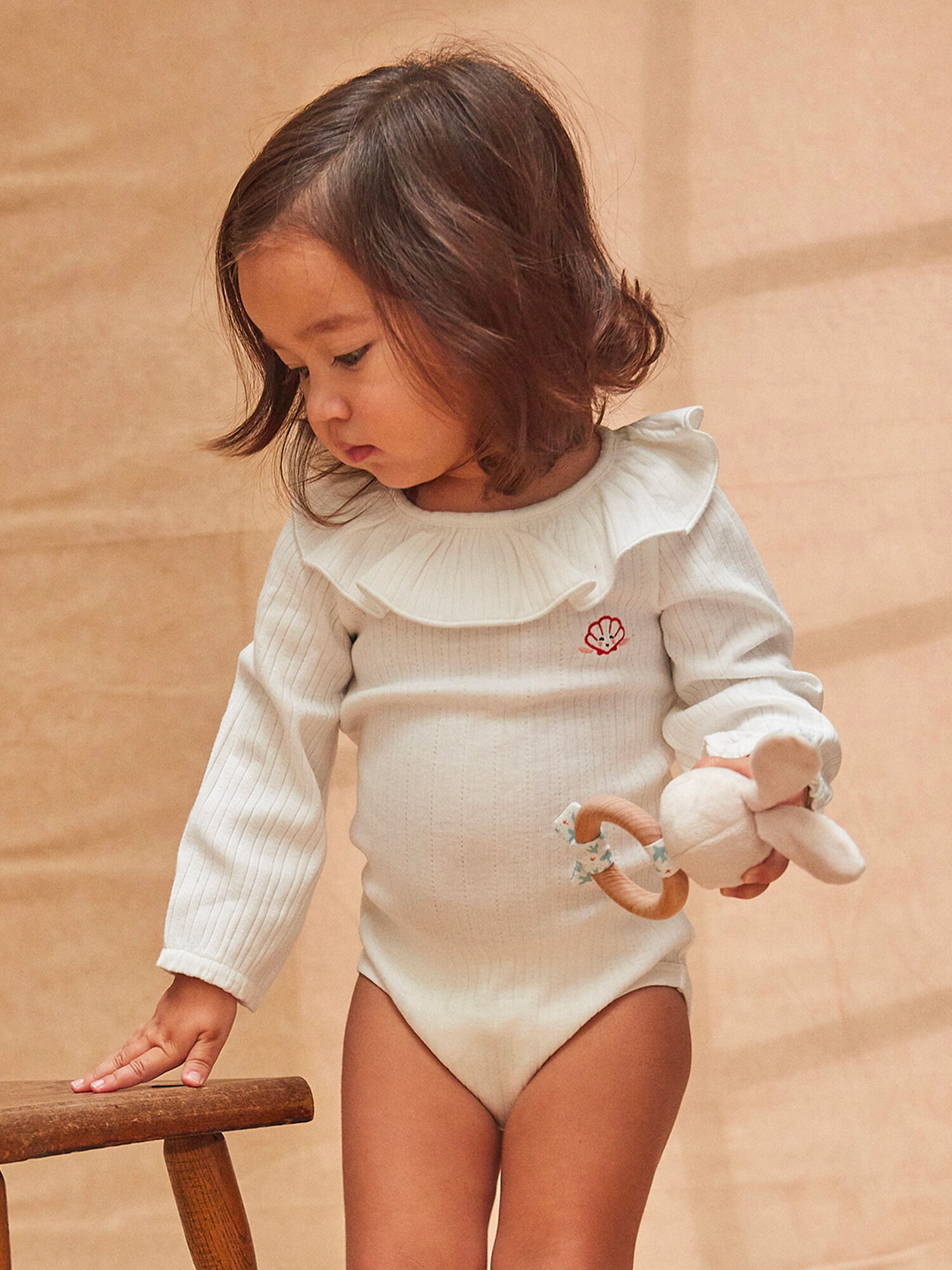 Body de manga comprida cotele bebe menina Menina Sergent Major