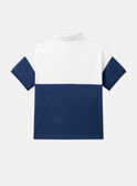 Polo azul e branco em jersey com motivo de texugo guitarrista LEPOLAGE / 24H3PGJ1POL000