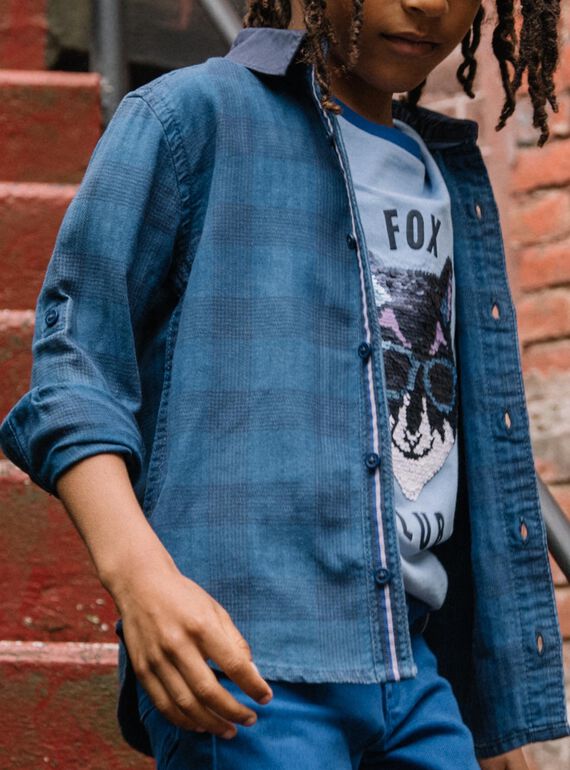 Camisa azul aos quadrados DACHEMAGE / 22H3PG51CHMC207