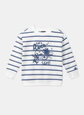 Camisola branco-cru e azul estampada às riscas LERAYAGE / 24H3PGJ1SWE001