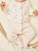 Babygro rosa-pálido e casaco de malha cru em veludo em algodão biológico e poliéster reciclado GOLDIA / 23H0NFB1ENS001
