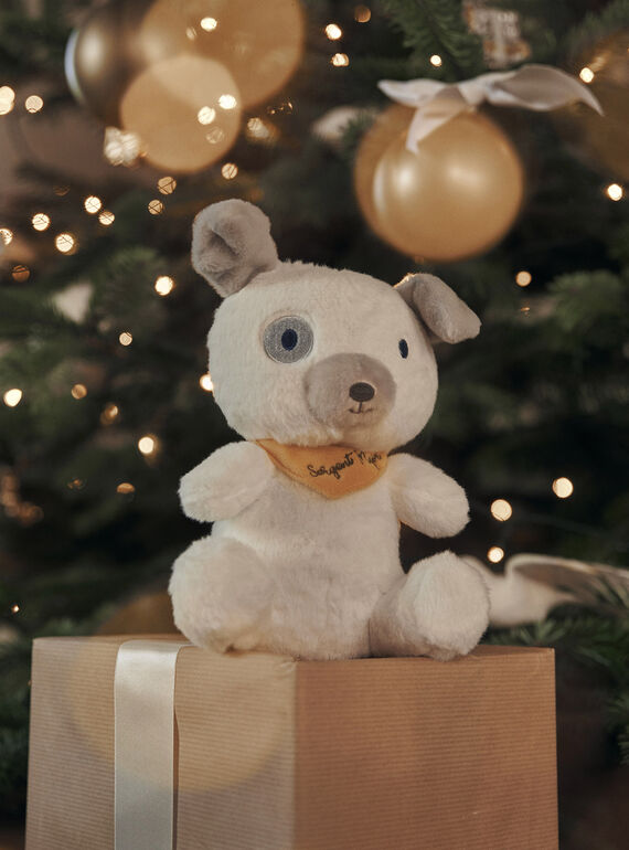 Peluche Cão amarelo e branco SMAPE0090CHIEN / 23J7GM41DO2099