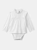 Blusa-body com folhos de cor crua LACOLINE / 24H1BFJ1BOD001
