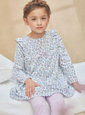 Conjunto camisa de dormir cru com estampado florido e leggings lilás com estampado de coelho KUIVIETTE / 24E5PF52CHN001