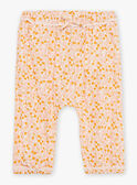 Calças cru e laranja em popelina com estampado de folhas e frutas FAULINE / 23E1BFP1PAN001