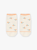 Meias curtas baunilha com estampado jacquard tangerinas FLAZETTE / 23E4PFO1SOB114