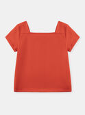 T-shirt vermelha com decote quadrado  KENETTE / 24E2PF42TMC050