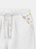 Calças desportivas matizadas cor crua com pormenores de estampado floral nos bolsos KRIPETTE / 24E2PFB2JGBA011