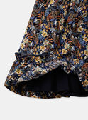 Vestido azul-marinho com estampado flores e peixes multicores em popelina KAZAZIE / 24E1BFS2ROB718