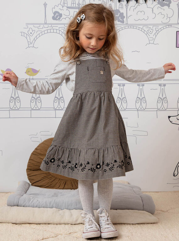Vestido jardineiras fluido vichy menina BECHAETTE / 21H2PF21CHS090