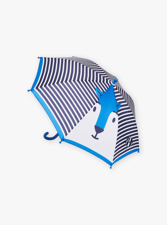 Guarda-chuva às riscas azul e branco com estampado de lobo DAPLAGE / 22H4PGE1PUIC205