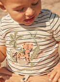 T-shirt cor-de-osso com estampado às riscas FATING / 23E1BGP1TMC007