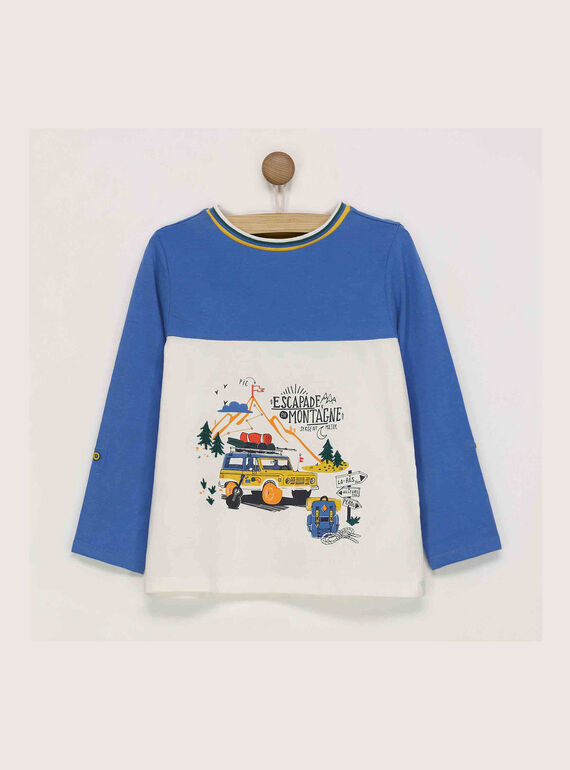 T-shirt mangas compridas branco e azul RATOAGE / 19E3PG61TML001