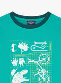 T-shirt com padrões dinossauro e bicicletas fosforescentes FEPAGE / 23E3PGB2TMC630