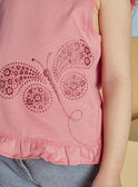 Camisola de alças cor de pastilha com padrão borboleta menina CAUJERETTE 1 / 22E2PFT4DEBD308