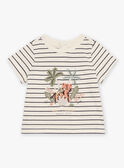 T-shirt cor-de-osso com estampado às riscas FATING / 23E1BGP1TMC007